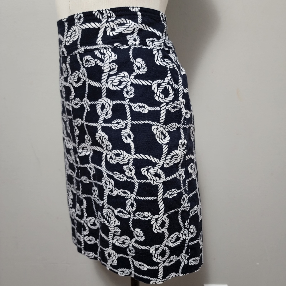 Talbots navy nautical rope cotton twill a-line skirt size 8 - Picture 5 of 8